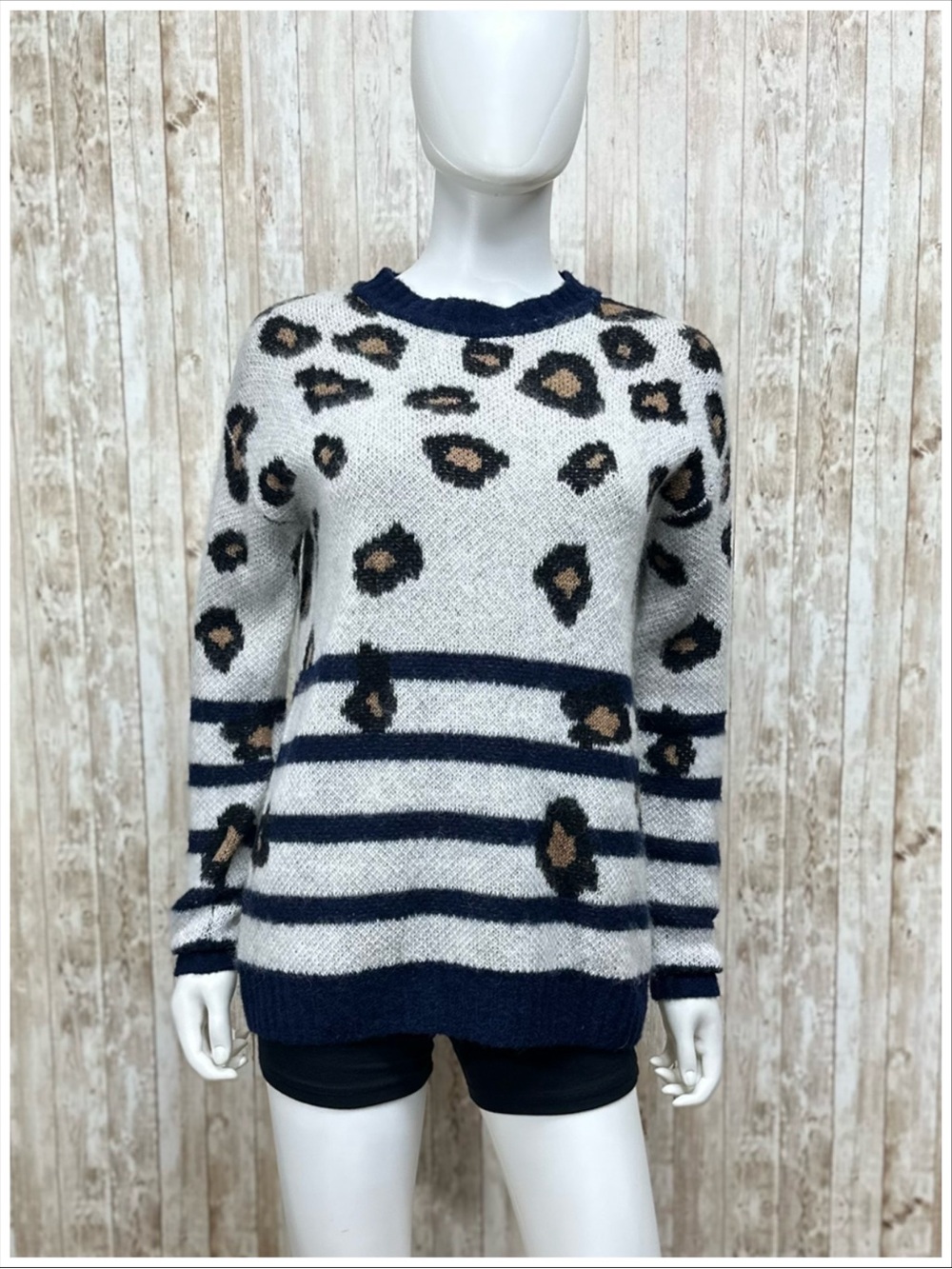 Revolve LPA Leopard Print Stripe Sweater ~ Size XS ~ Item #1755